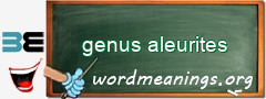 WordMeaning blackboard for genus aleurites